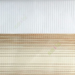 Beige cream color horizontal stripes textured finished background with transparent net fabric zebra blind